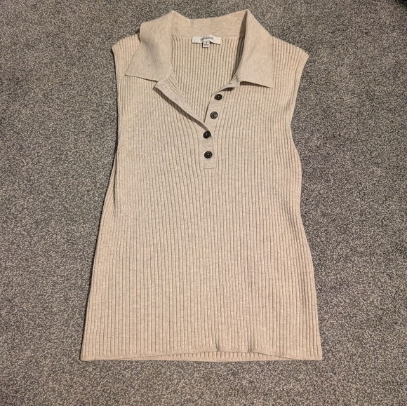 Madewell Owen Ribbed Polo Tank Size Medium - Picture 2 of 7